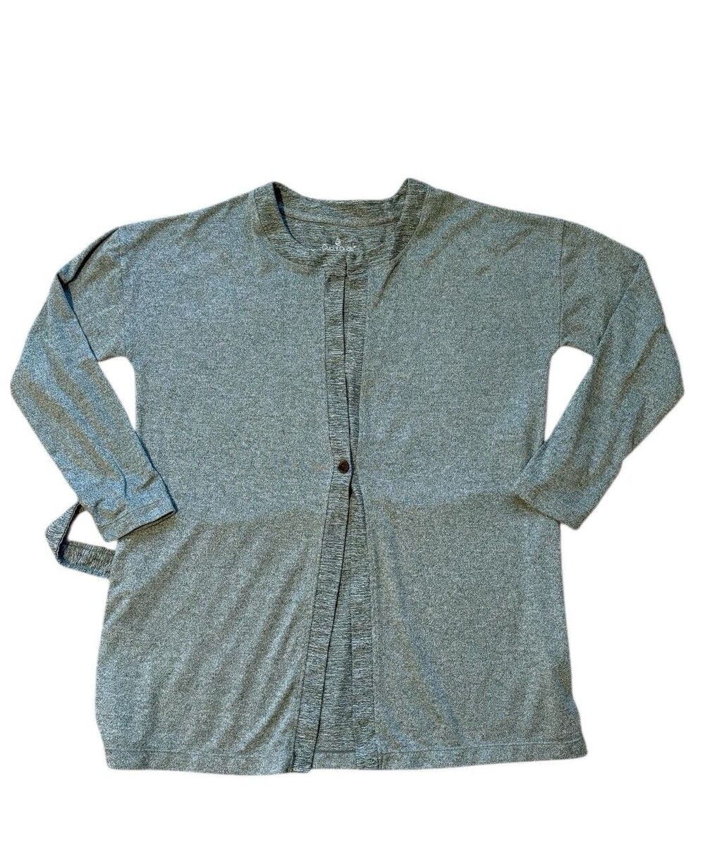 Cuddl Duds Soft Knit One Button Cardigan Robe Size Small Thyme Green Heather - Picture 14 of 15